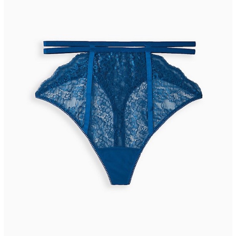 Torrid lingerie cut out cage high waist panty 3X NWT lace blue